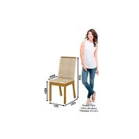 Conjunto Mesa De Cozinha Luiza Tampo Madeirado Com Vidro 160x90cm E 6 Cadeiras Isa Nature Suede Light Bege Henn - 7