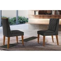 Kit 2 Cadeiras Sala Jantar Nevada 2 Un Imbuia Suede Grafite Rufato - 1