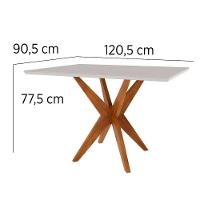Conjunto Mesa De Cozinha Donna Com Tampo Madeirado Com Vidro 120cm E 4 Cadeiras Rainha Natural Nesher
