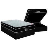 Cama Box Baú Casal: Colchão Molas Superpocket Ensacadas Ortobom Elegant + Base Crc Suede Black (138x188) - 1