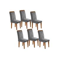 Kit 2 Cadeiras Sala Jantar Amsterdã 6 Un Capuccino Suede Grafite Rufato - 1