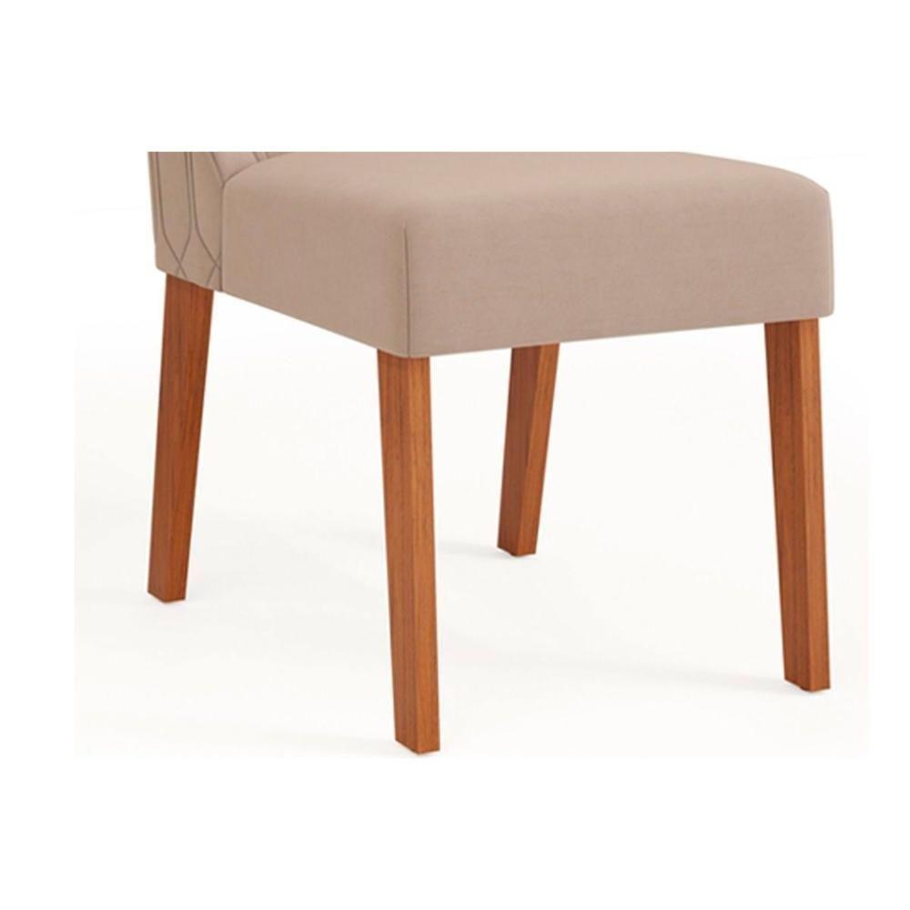 Kit 6 Cadeiras Sala Jantar Bia 6 Un Freijo Linho Neve - 4