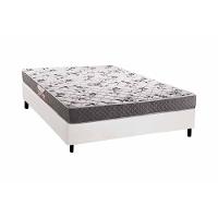 Cama Box Casal: Colchão Ortopédico Herval D28 - Ag65 Ortopedic Black + Base Crc Courano White (138x188) - 1