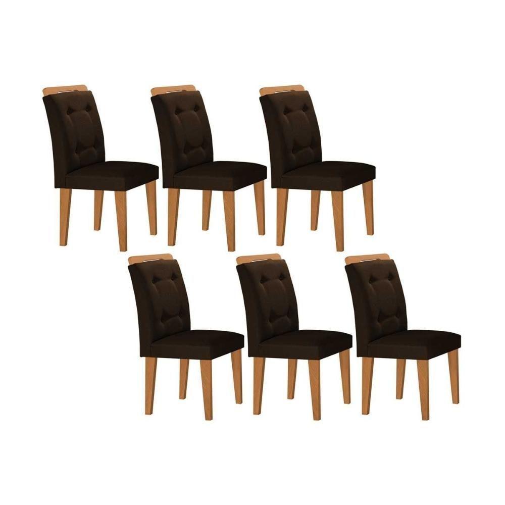 Kit 2 Cadeiras Sala Jantar Imperatriz 6 Un Capuccino Suede Marrom Rufato - 1