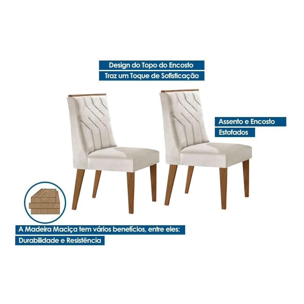 Kit 2 Cadeiras Sala Jantar Nevada 2 Un Madeira Capuccino Suede Marrom Rufato - 4