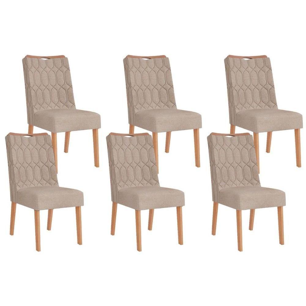 Kit 6 Cadeiras Sala Jantar Bia 6 Un Cedro Suede Kraft - 1