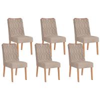 Kit 6 Cadeiras Sala Jantar Bia 6 Un Cedro Suede Kraft - 1