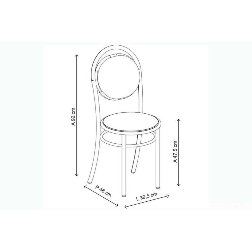 Conjunto Mesa De Cozinha 1547 Aço Com Tampo Madeirado 160x90cm E 6 Cadeiras 190 Prata Freijó Prata Branco Carraro - 2