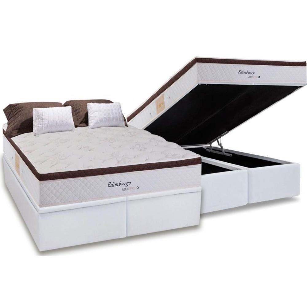 Cama Box Baú King: Colchão Molas Masterpocket Ensacadas Herval Maxspring Edimburgo + Base Crc Courano White (193x203) - 1