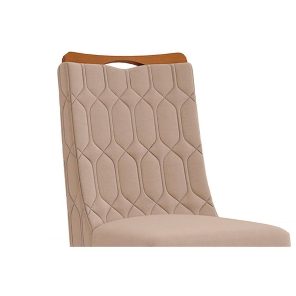 Kit 4 Cadeiras Sala Jantar Bia 4 Un Freijó Suede Kraft - 3