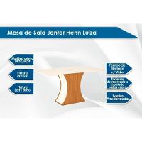 Conjunto Mesa De Cozinha Luiza Com Tampo De Vidro 160x90cm E 6 Cadeiras Vita Nature Off White Linho Bege Henn - 3