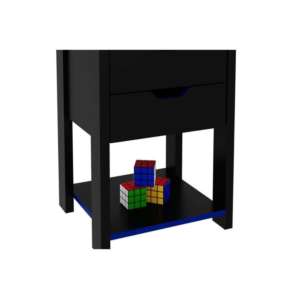 Mesa De Cabeceira Solteiro Gamer Me4163 Com 2 Gavetas Preto Vermelho Tecno Mobili - 2