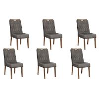 Kit 6 Cadeiras Sala Jantar Bia 6 Un Freijó Suede Lunar - 1