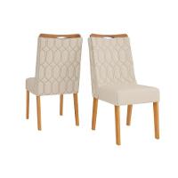 Kit 2 Cadeiras Sala Jantar Bia Cedro Linho Neve - 1