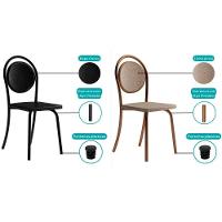 Kit 4 Cadeiras Sala Jantar 1738 4 Uni Preto Courano Preto Carraro - 3