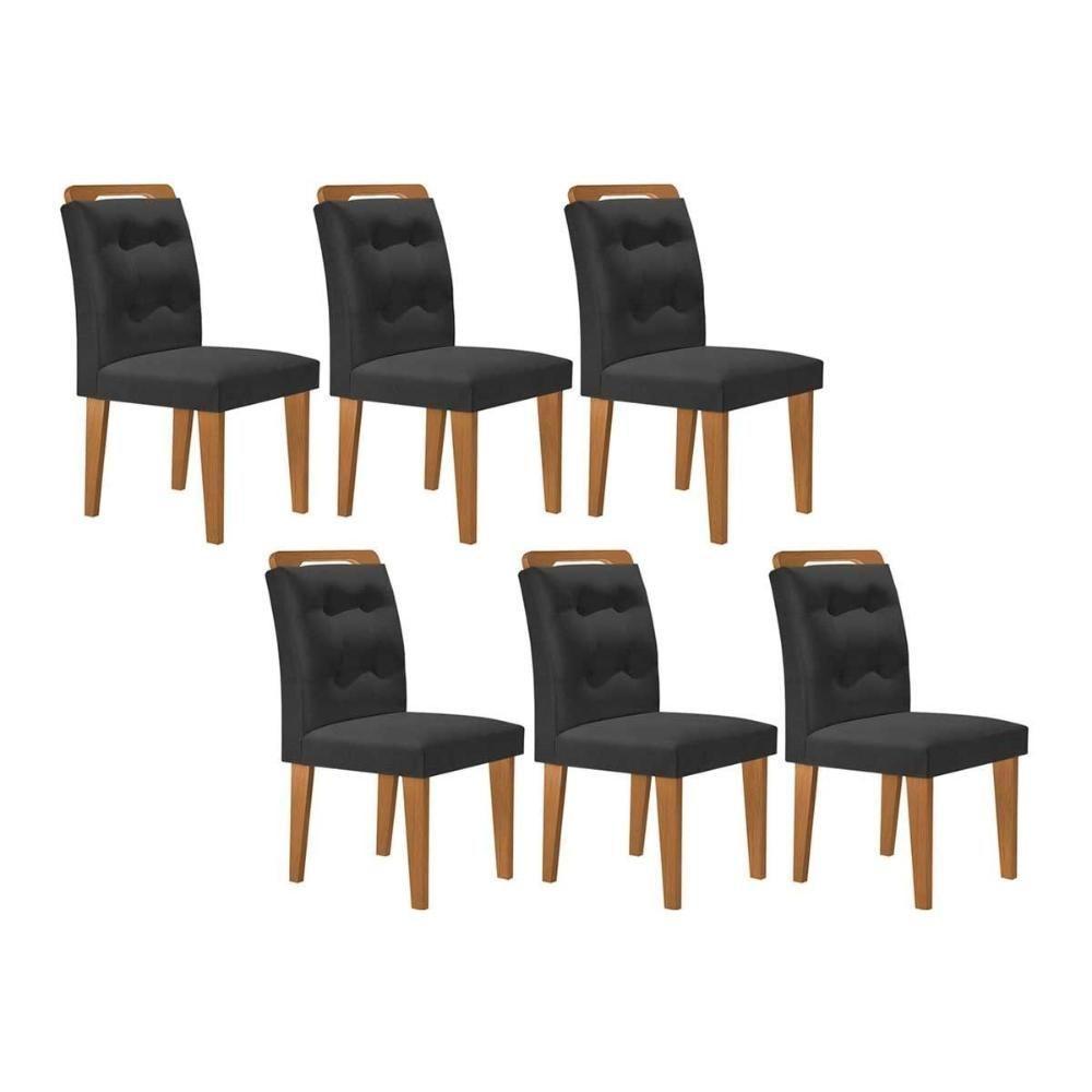 Kit 2 Cadeiras Sala Jantar Imperatriz 6 Un Capuccino Linho Grafite Rufato - 1