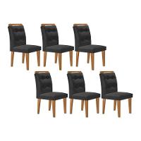 Kit 2 Cadeiras Sala Jantar Imperatriz 6 Un Capuccino Linho Grafite Rufato - 1