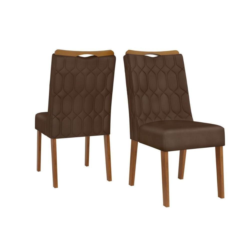 Kit 2 Cadeiras Sala Jantar Bia Freijó Suede Moca Marrom - 1