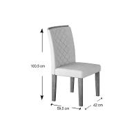 Conjunto Mesa De Cozinha Londrina Tampo Madeirado Com Vidro 120x80cm E 4 Cadeiras Jade Capuccino Suede Creme Rufato - 5