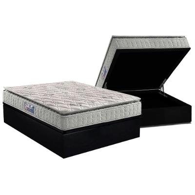 Cama Box Baú Casal: Colchão Espuma D33 Orthosono One Face + Base Crc Suede Black (138x188)