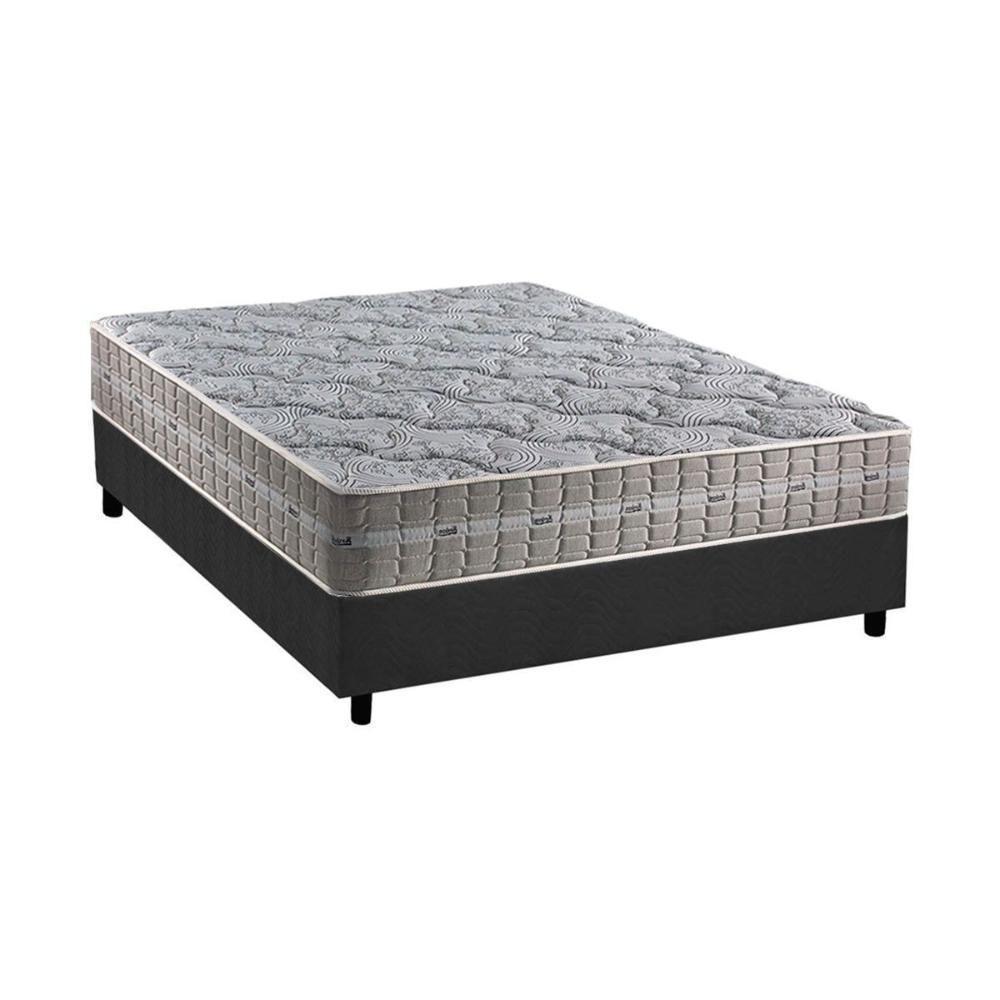 Cama Box Casal: Colchão Molas Masterpocket Ensacadas Royal + Base Crc Suede Gray (138x188) - 1