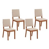 Kit 4 Cadeiras Sala Jantar Talia 4 Un Freijo Suede Creme - 1