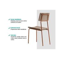 Kit 6 Cadeiras Sala Jantar Lou 1742 6 Uni Preto Linho Grafite Carraro - 5