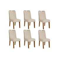 Kit 6 Cadeiras Sala Jantar Stela 6 Un Ipe Linho Neve - 1