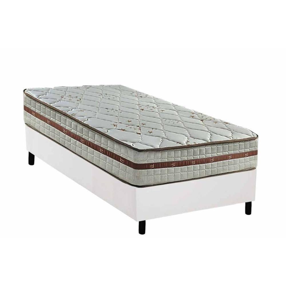 Cama Box Solteiro: Colchão Molas Masterpocket Ensacadas Classic + Base Crc Courano White (88x188) - 1