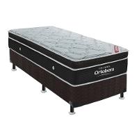 Cama Box Solteiro: Colchão Molas Superpocket Ensacadas Ortobom Elegant + Base Crc Suede Black (88x188) - 1