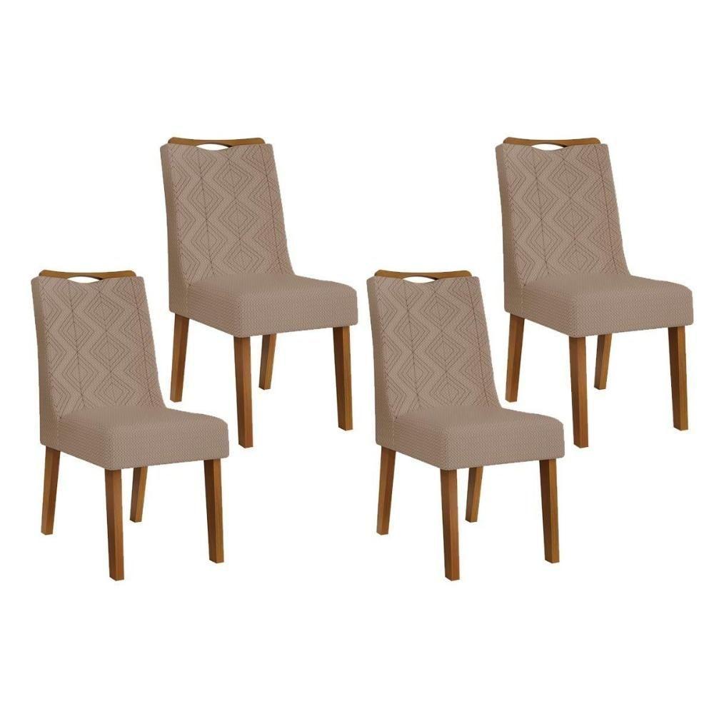 Kit 4 Cadeiras Sala Jantar Stela 4 Un Ipe Suede Kraft - 1