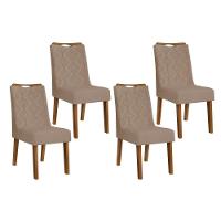 Kit 4 Cadeiras Sala Jantar Stela 4 Un Ipe Suede Kraft - 1