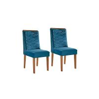 Kit 2 Cadeiras Sala Jantar Dafne 2 Un Imbuia Suede Marrom Rufato - 5