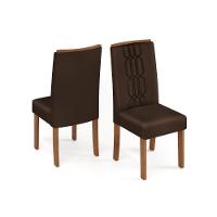 Kit 2 Cadeiras Sala Jantar Zoe 2 Un Cedro Suede Moca Marrom - 1