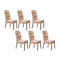Kit 4 Cadeiras Sala Jantar Imperatriz 6 Un Capuccino Linho Bege Turim Rufato - 1