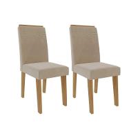 Kit 2 Cadeiras Sala Jantar Taís 2 Un Nature Suede Nude Bege Cimol - 1