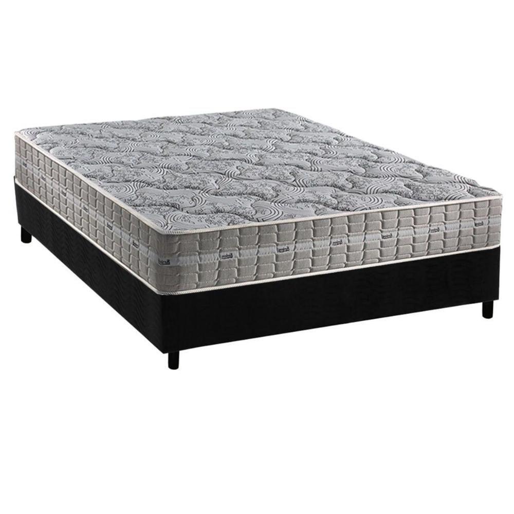 Cama Box Casal: Colchão Molas Masterpocket Ensacadas Royal + Base Crc Suede Black (138x188) - 1