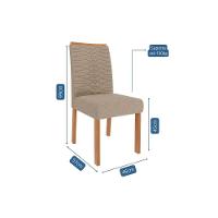 Kit 6 Cadeiras Sala Jantar Clarice 6 Un Madeirado Linho Bege Cimol - 5