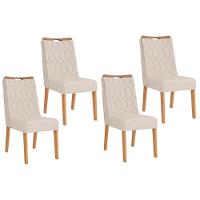 Kit 4 Cadeiras Sala Jantar Bia 4 Un Cedro Linho Neve - 1