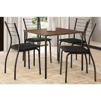 Conjunto Mesa De Cozinha 1545 Aço Com Tampo Madeirado 87x87cm E 4 Cadeiras 1700 Preto Legno Preto Carraro - 1