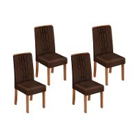 Kit 4 Cadeiras Sala Jantar Zoe 4 Un Freijó Suede Moca - 1