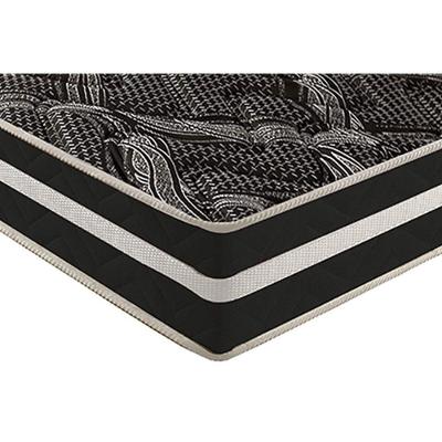 Cama Box Queen: Colchão Ortopédico Paropas D28 - Master Ag80 Black Double Face 17 + Base Crc Suede Black (158x198)