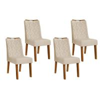 Kit 4 Cadeiras Sala Jantar Stela 4 Un Ipe Linho Neve - 1