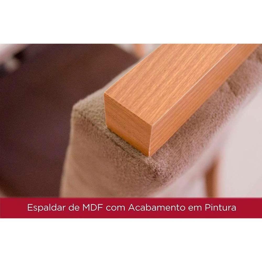 Conjunto Mesa De Cozinha Luiza Com Tampo De Vidro 120x80cm E 4 Cadeiras Isa Nature Off White Linho Bege Henn - 4