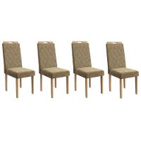 Kit 4 Cadeiras Sala Jantar 2cad153ea 4 Un Eucalipto Suede Bege A036 - 1