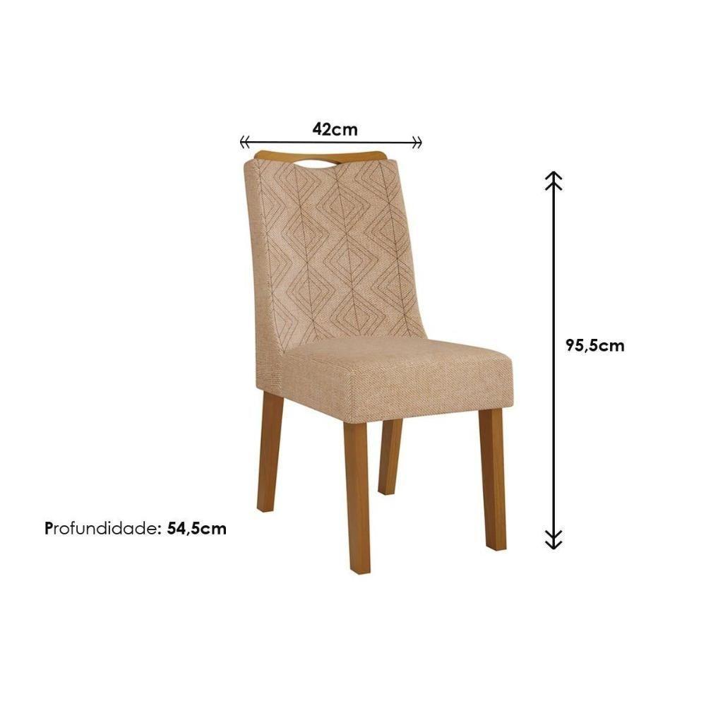 Kit 2 Cadeiras Sala Jantar Stela 2 Un Ipe Linho Neve Bege - 2