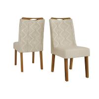 Kit 2 Cadeiras Sala Jantar Stela 2 Un Ipe Linho Neve Bege - 1
