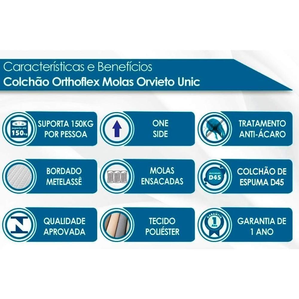 Cama Box Baú Casal: Colchão Molas Masterpocket Ensacadas Orthoflex Orvieto New + Base Crc Suede Gray (138x188) - 2