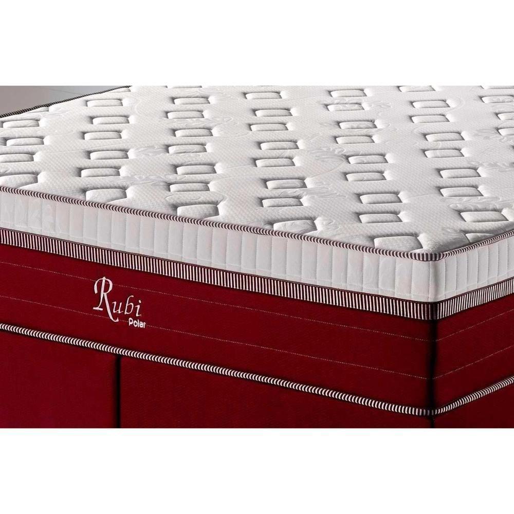Cama Box Casal: Colchão Molas Ensacadas Polar Rubi + Base Crc Courano White (138x188) - 4