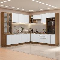 Armário De Cozinha Completa 566cm Veludo Lux Madesa 01 Rustic/Branco Veludo - 1